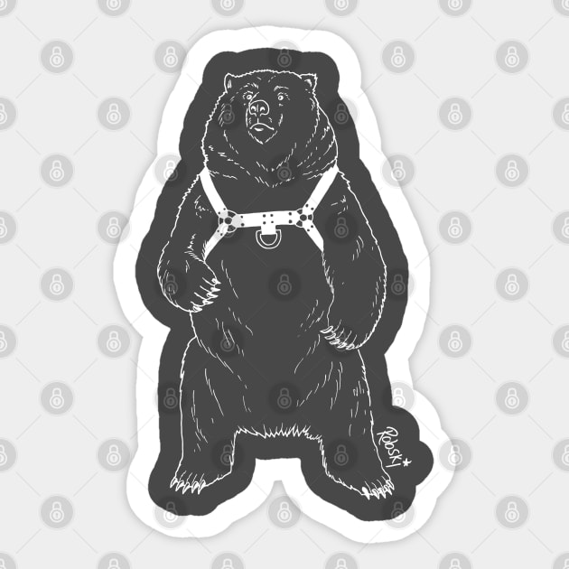 Leather Bear Sticker by RobskiArt